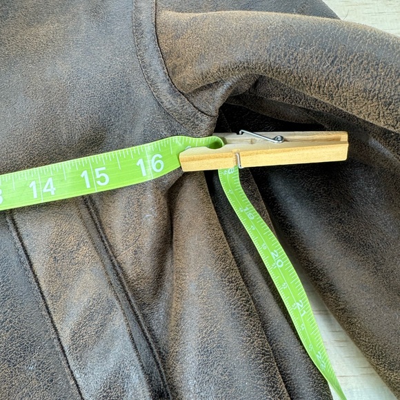 ZARA Kids Brown faux-leather aviator jacket + faux-shearling lining Size 11-12 - Picture 4 of 9